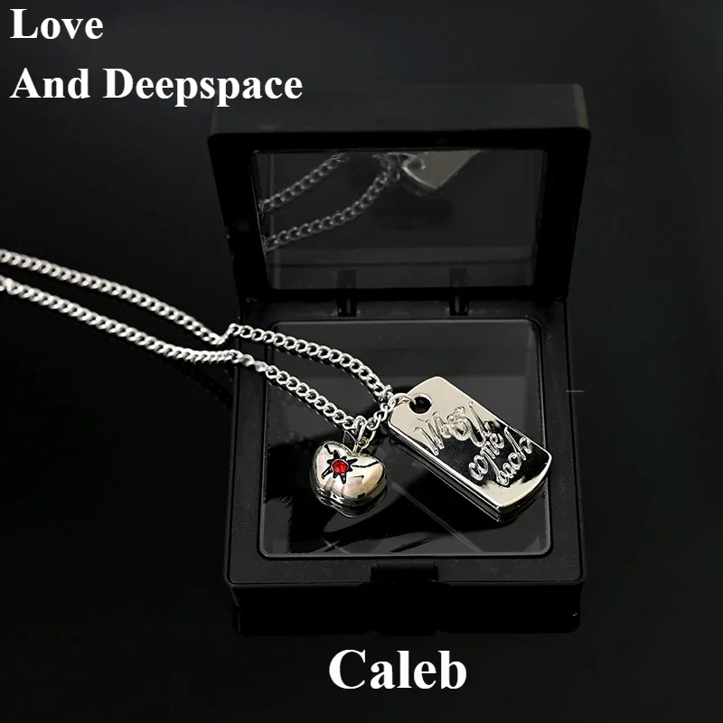 Love and Deepspace Caleb personalized creative game peripheral metal square necklace cartoon stainless steel clavicle chain gift