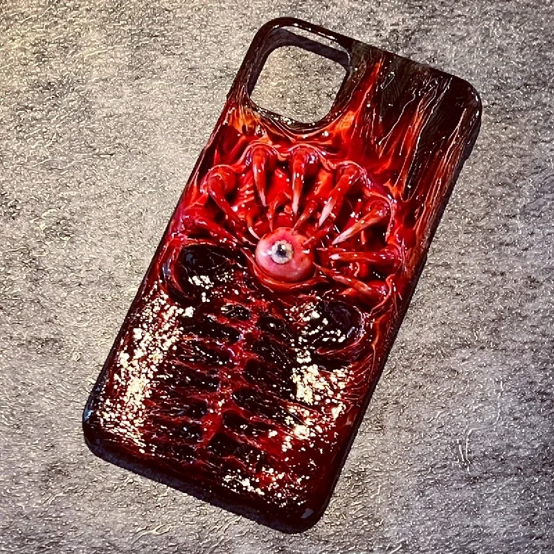 4182 Original 3D Handmade Mobile Phone Case Bloody Cthulhu Zombie Eyes Mobile Phone Case Dark Gothic Horror Punk Art Custom Gift