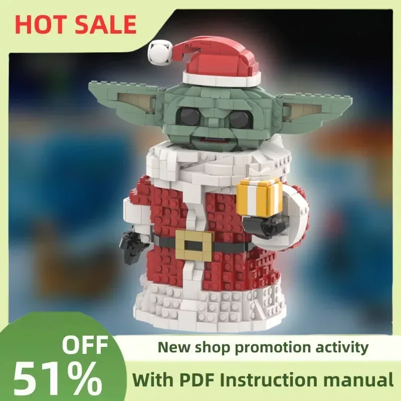 

New 1791Pcs Star Battle Movie Moc Grogu Character Buildable Figure Model Custom Puzzle Diy Creative Ideas Kid Toy Christmas Gift