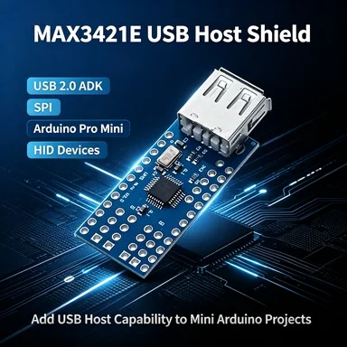MAX3421E Mini USB Host Shield 2.0 ADK, SPI USB Host for Arduino Pro Mini, Keyboard/Mouse/Gamepad