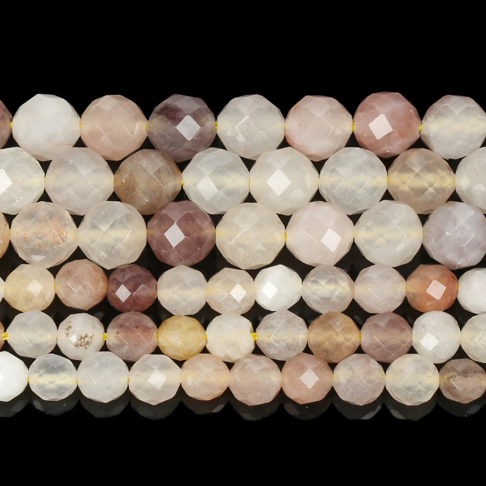 Natural Stone Beads Faceted Violet Chalcedony Loose Spacer Beads for Jewelry Making DIY Bracelets Earring Accessories 7inches
