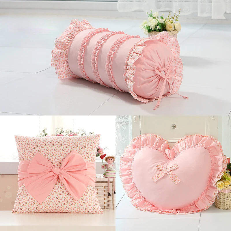 

Soft Cotton Pillow with Insert, Living Room Sofa Cushion, Pink Girl, Detachable and Washable, Bay Window