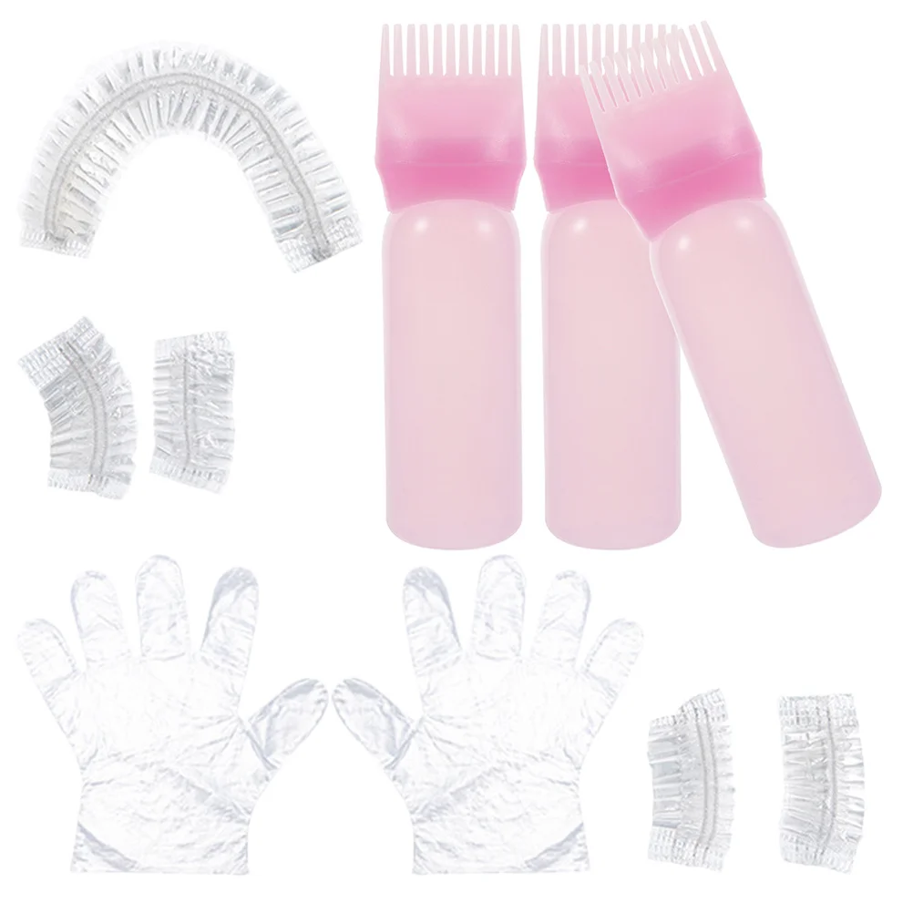 

1 set 1 Set Dyeing Tools Set Hair Coloring Kit For Salon Home Includes Applicator Bottle Gloves Hair Bleaching Accessories Kit