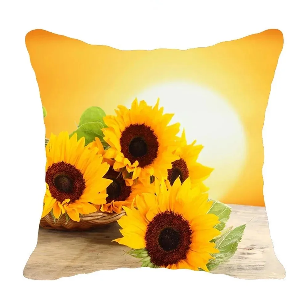 

Sunflower Series Printed Pillowcases Bedroom Home Decoration Office Seats Living Room Sofa Cushion Covers