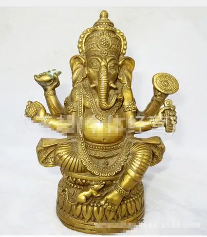 

Copper Elephant God Tibet Culture Brass Ganapati Ganesh Lord Ganesha Statue Buddha Home Office Wholesale Factory Bronze Arts