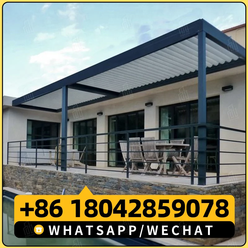 OEM Modern Garden Outdoor Aluminum Louvered Gazebo Bioclimatique Aluminium Pergola Pergole Pergule Pargola Pavilion