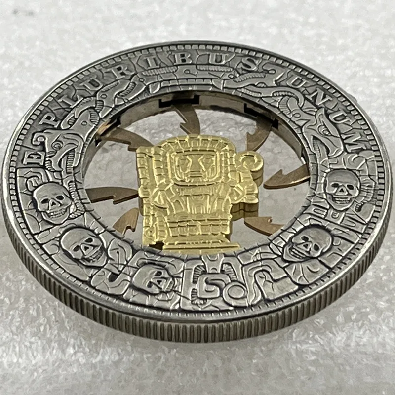 DEC Movable Mechanical Art Craft Coin Hobo Nickel 3D Carved Hidden Structure Ornament Collectible Decor Creative Gift