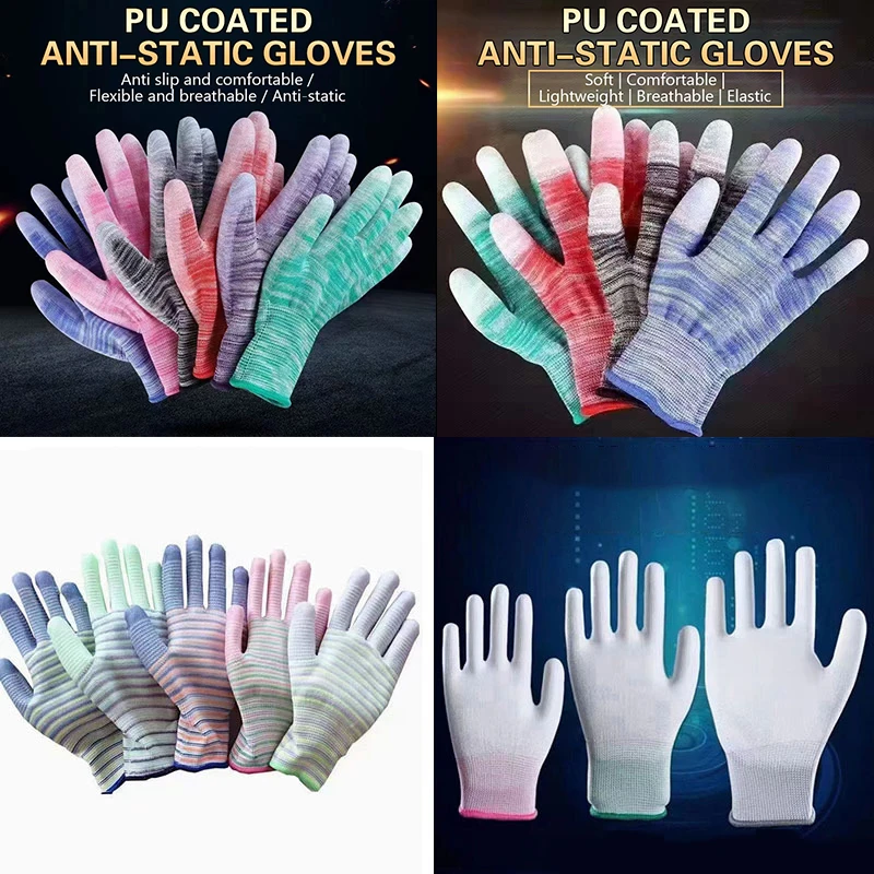 1Pair Nylon Work Non-Slip Household Labor Protection Gloves Breathable Women Garden Pink Glove Printed For Mechanic Construction