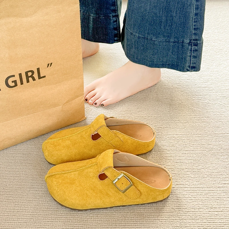 منصة جديدة لعام 2025 أحذية نسائية ربيعية عصرية متعددة الاستخدامات مريحة غير رسمية نصف شباشب أحذية عالية الجودة Жenska Оbuvai