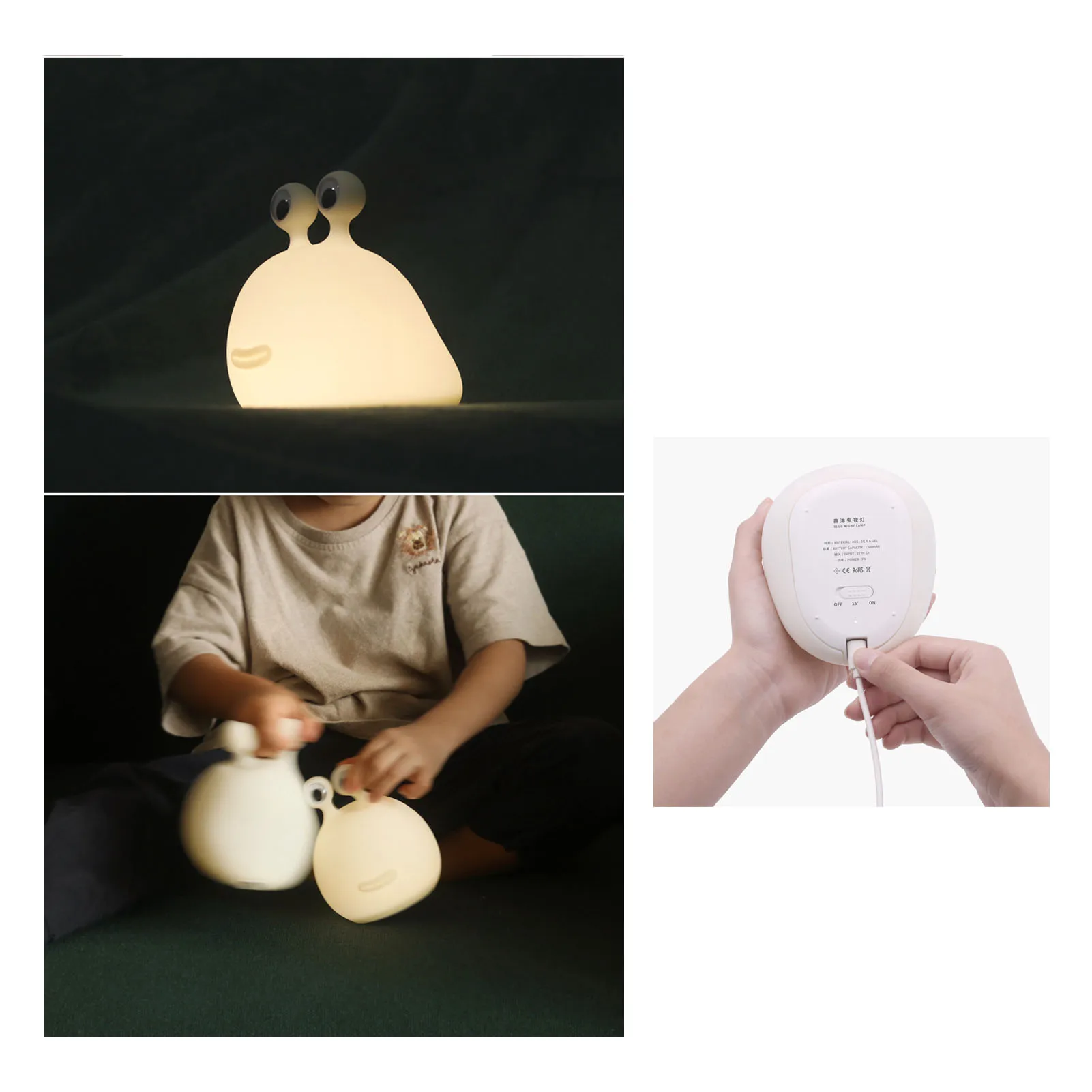 

Ночник для детей в виде слизняка, милый мультяшный ночник в виде животного, прикроватная лампа, силиконовый ночник для кормления грудью, для малышей, детей и подростков