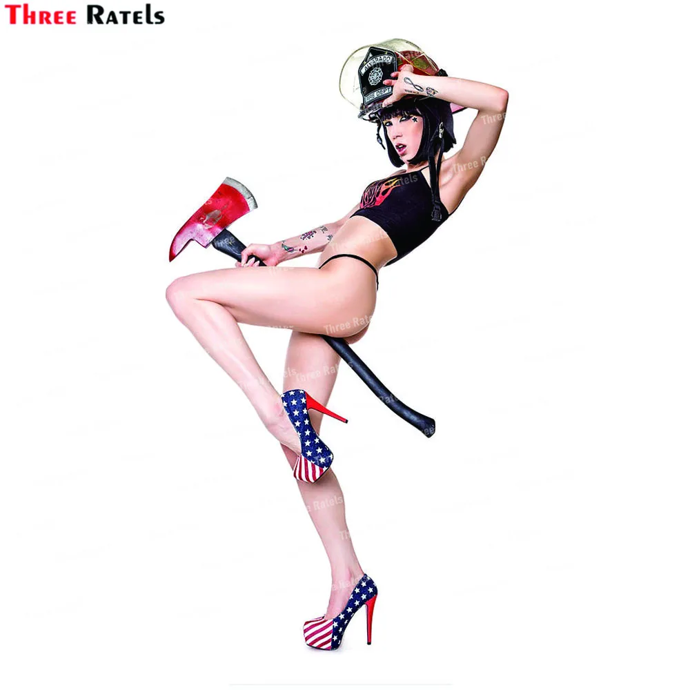 Three Ratels L581 Axe Rider Girl Stickers And Decals Wall Sticker Home Decoration Accessories 3d Wallpaper