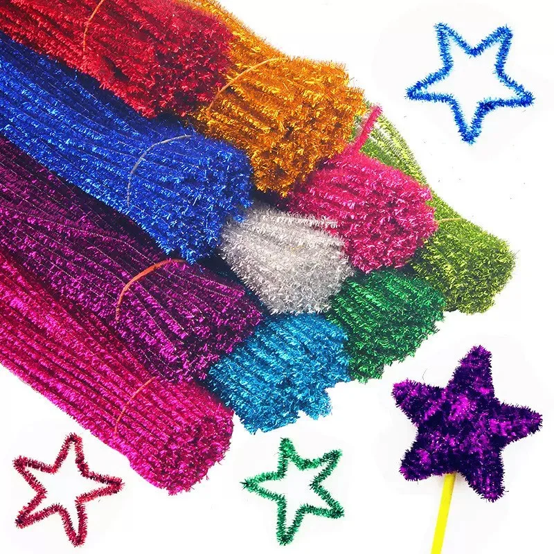 500 CÁI/LOT.5 Chenille màu tinsel gậy, Ống cleaners, Long Lanh gậy, Thủ Công gậy. giáo dục Sớm đồ chơi. hàng thủ công mẫu giáo.