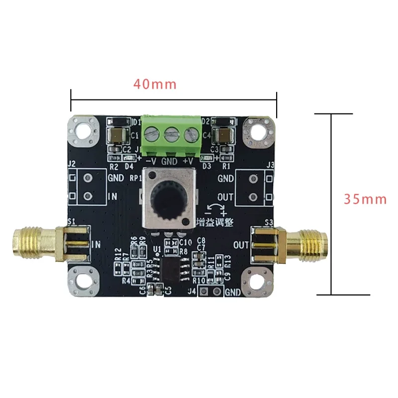 AD817 Adjustable Gain Amplifier Board 1-10X High Bandwidth Voltage Buffer Module for ADC Signal Driving DIY Project