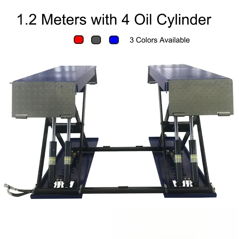 Scissor Car Lift, 4T Capacity 1.2 Meters High Waterproof Vehicle Ramp, Easy To Move Suitable Auto Repair Lifting