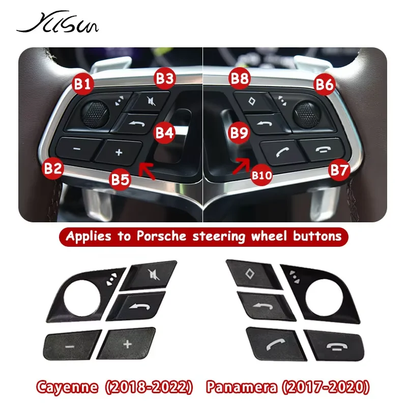 Steering Wheel Multi-function Button For Porsche 2018-2022 Cayenne 2017-2020 Panamera Volume Adjustment Phone Switch Button