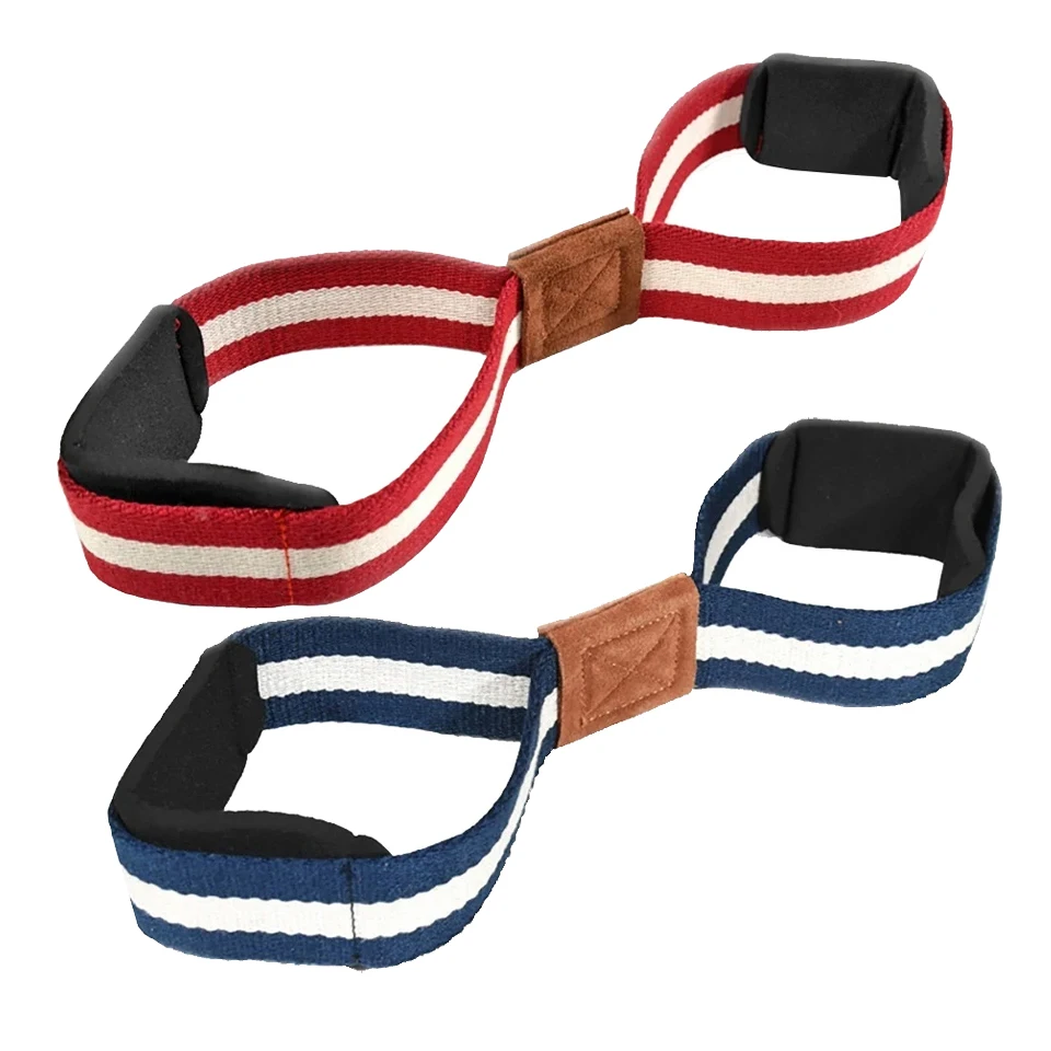 1Pair Figure 8 Weight Lifting Straps for Deadlift with Padded Wrist Protection Extra Hand Grip Wrist Straps for Gym Powerlifting