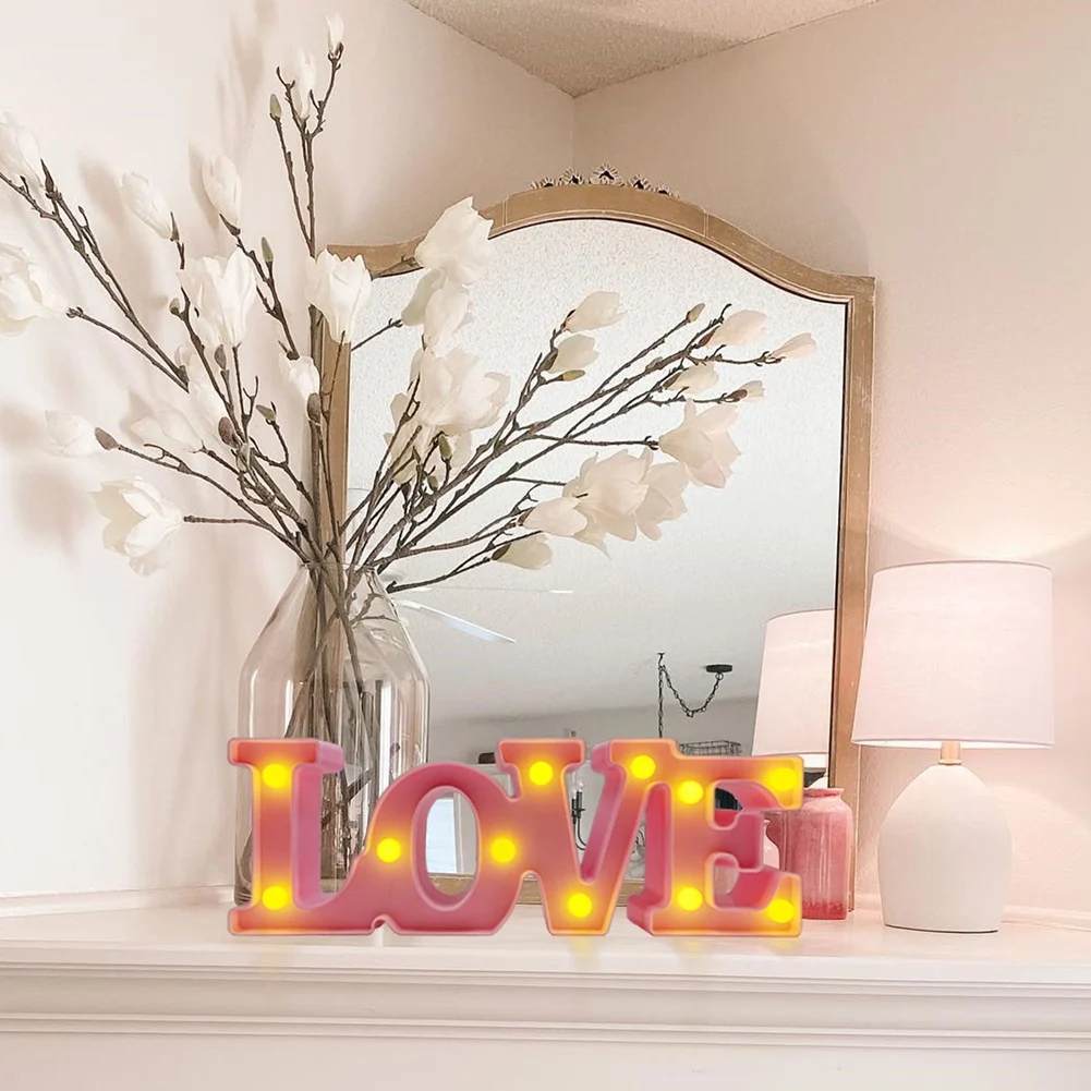 ABGH-Love Letter Lamp English Romantic Surprise Decoration Modeling Lamp Proposal Scene Layout