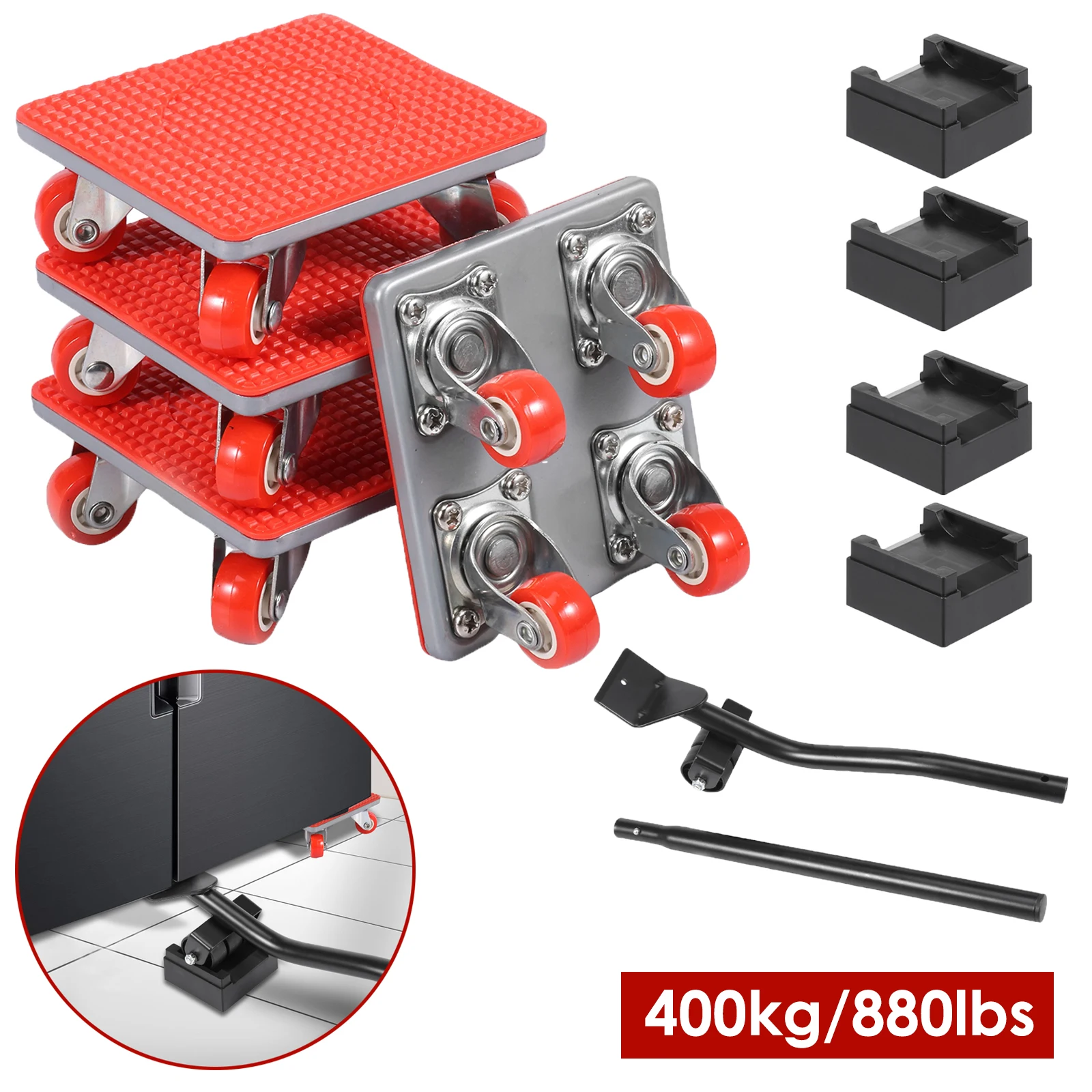 

Furniture Dolly 4 Wheels Heavy Duty Furniture Mover with 360° Rotating Wheels Furniture Lifter for Moving Furniture Appliances