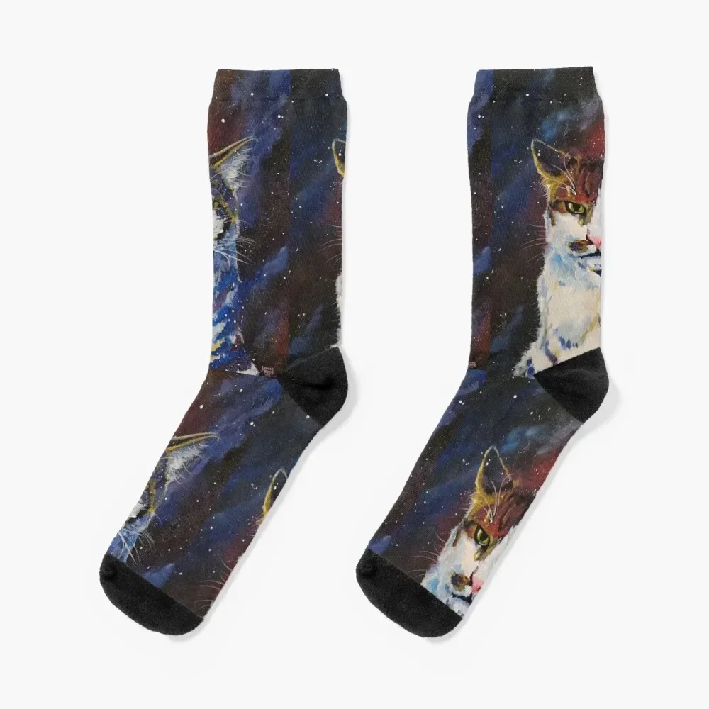 

Cosmic Cat Doesn't Care Socks Stockings man man sports stockings fashionable Ladies Socks Men's