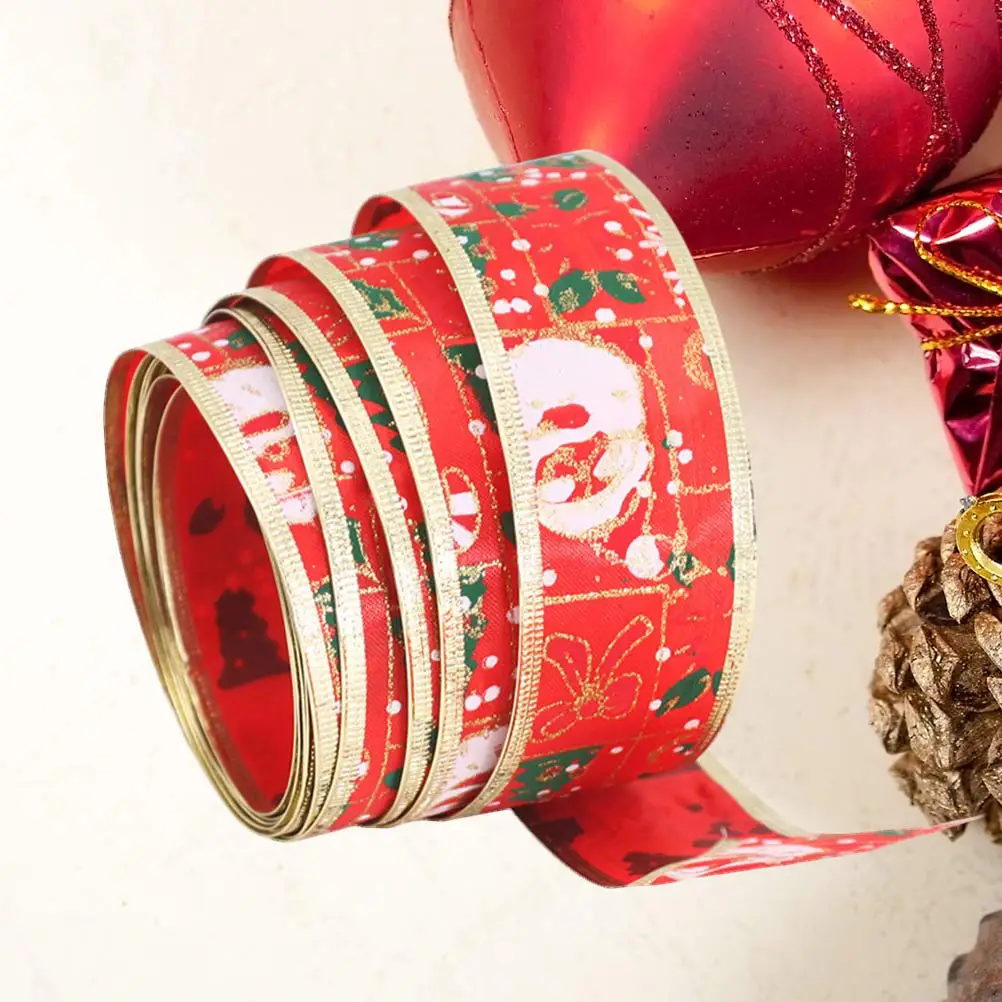 

Christmas Decorative Ribbons Red for Gift Wrapping Hair Bows Making Cake Packaging Ribbons for Crafts Holiday Decoration