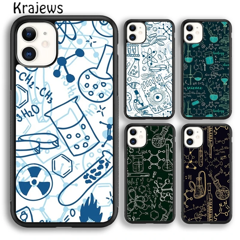 Krajews Vintage Seamless Chemistry Laboratory Phone Case Cover For iPhone 16 15 14 plus XS XR 11 12 mini 13 pro max