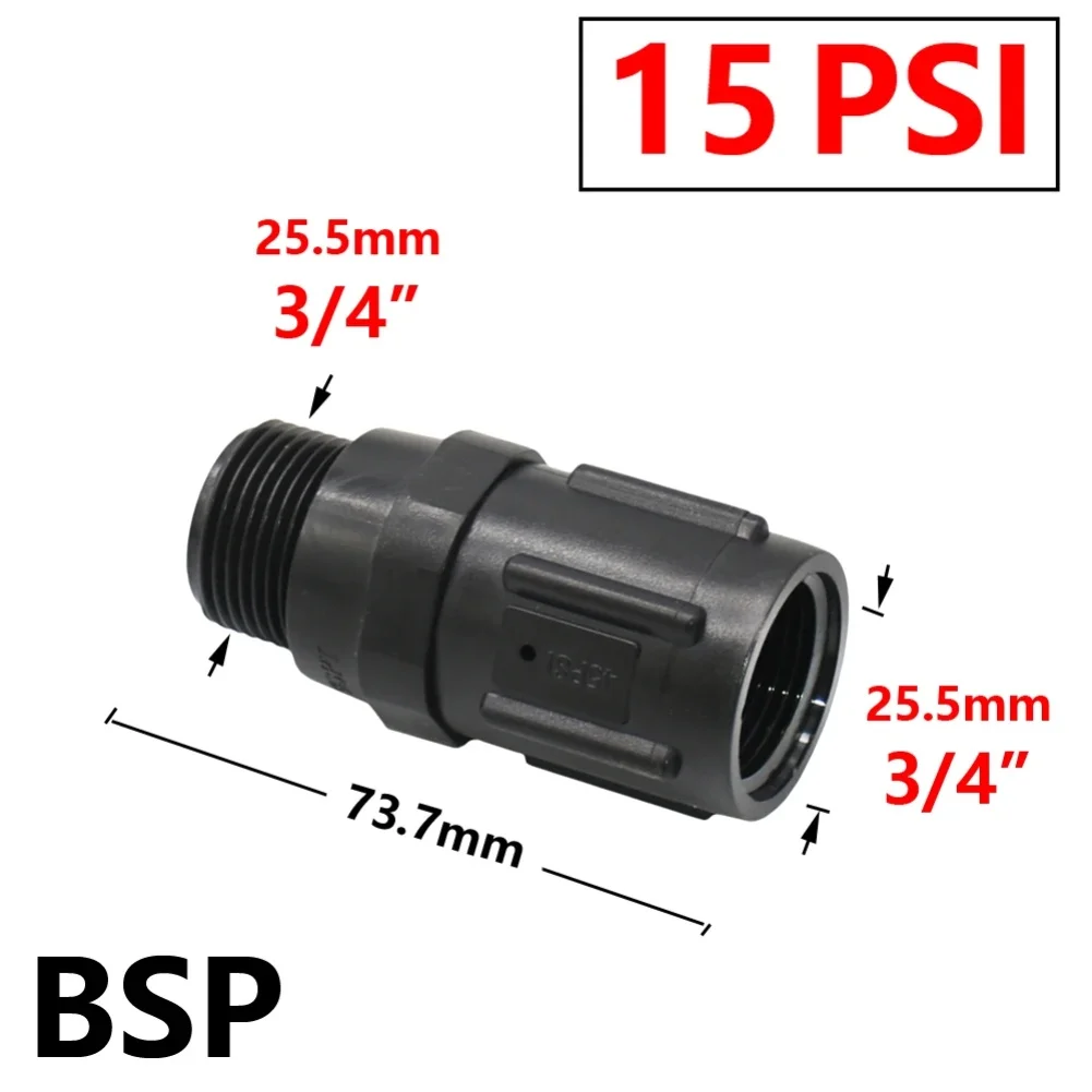3/4 Inch For BSP Thread Farm Water Pressure Regulating Valve for Drip Irrigation Systems Adjustable Pressure Range 20 100 PSI