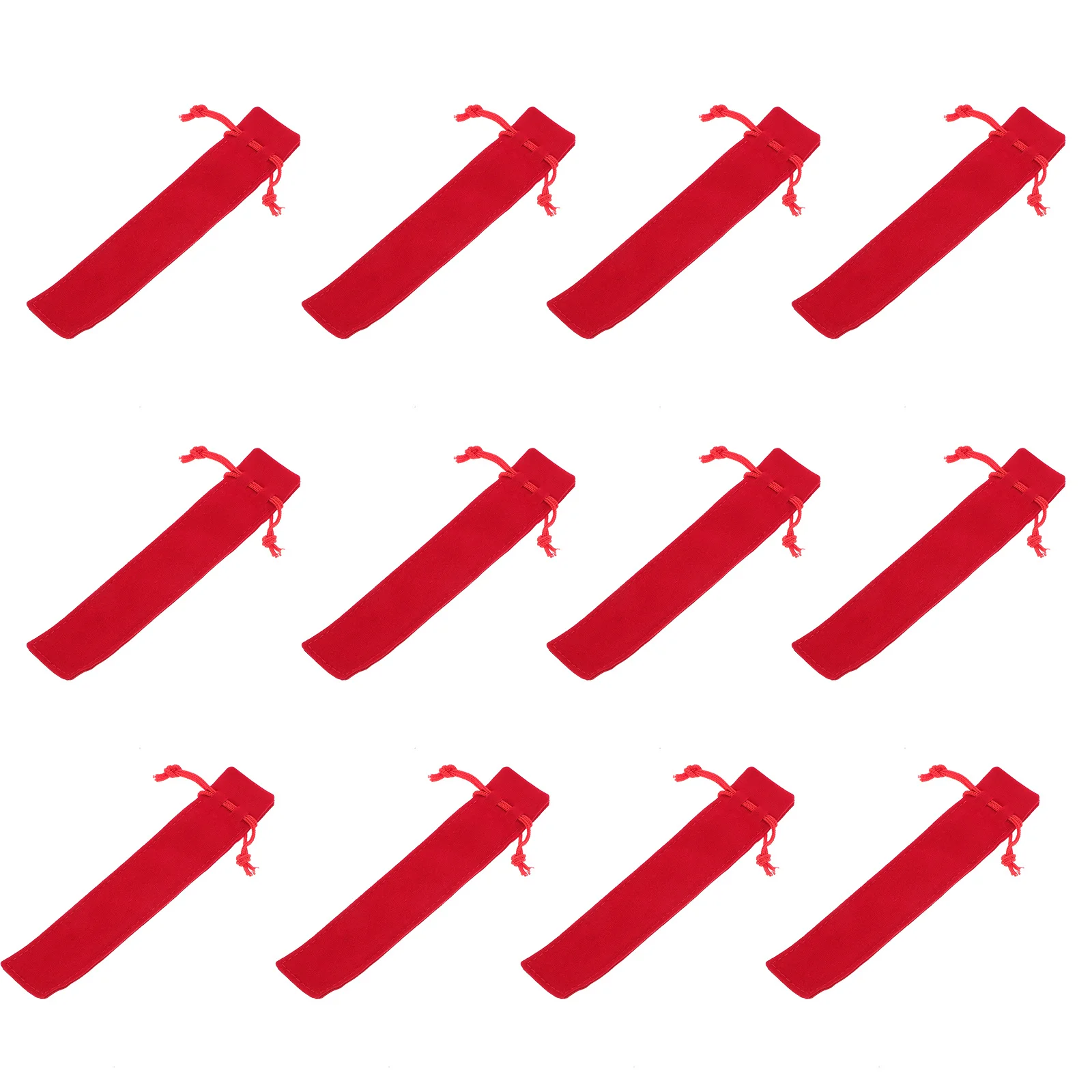 

20Pcs Pencil Bag Stylish Independent Look Professional Design Smooth Drawstring Closure Holds Pens Or Pencils Red