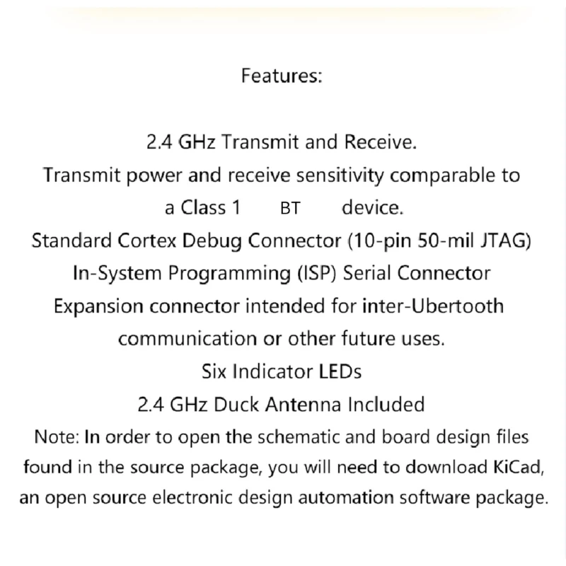 Ubertooth Open source 2.4GHz Transmission and Reception Device LPC175XARM Microcontroller