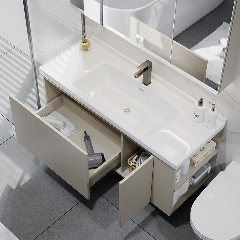 Ceramic basin bathroom cabinet combination bathroom wash basin mirror cabinet suit