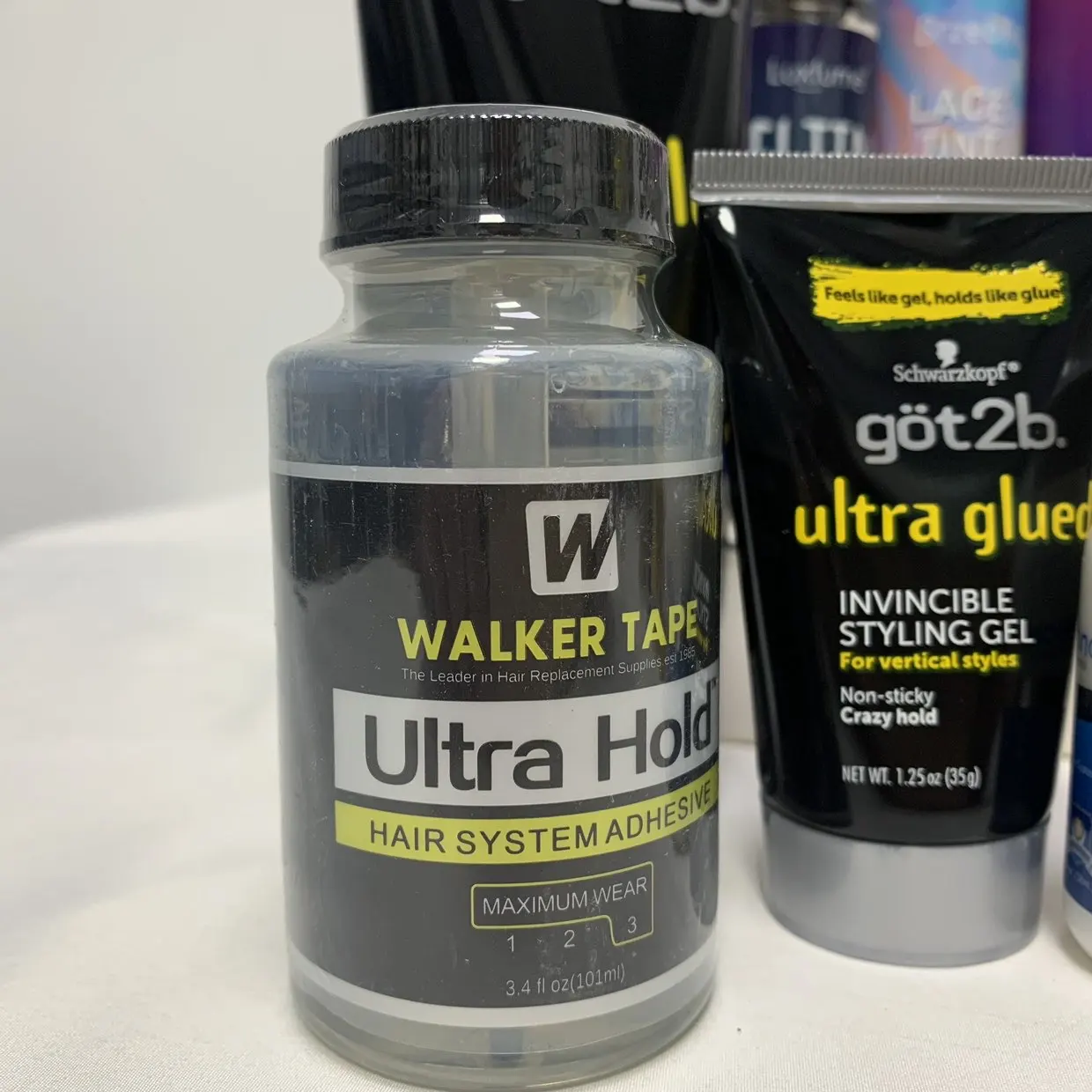 

Набор для установки парика Набор клей для удаления жирного клея Восковая палочка Walker Tape Ultra Hold Glue Got 2b Клей-спрей для наращивания волос