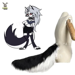 Loona Cosplay Fox Tail Balck and White Big Furry