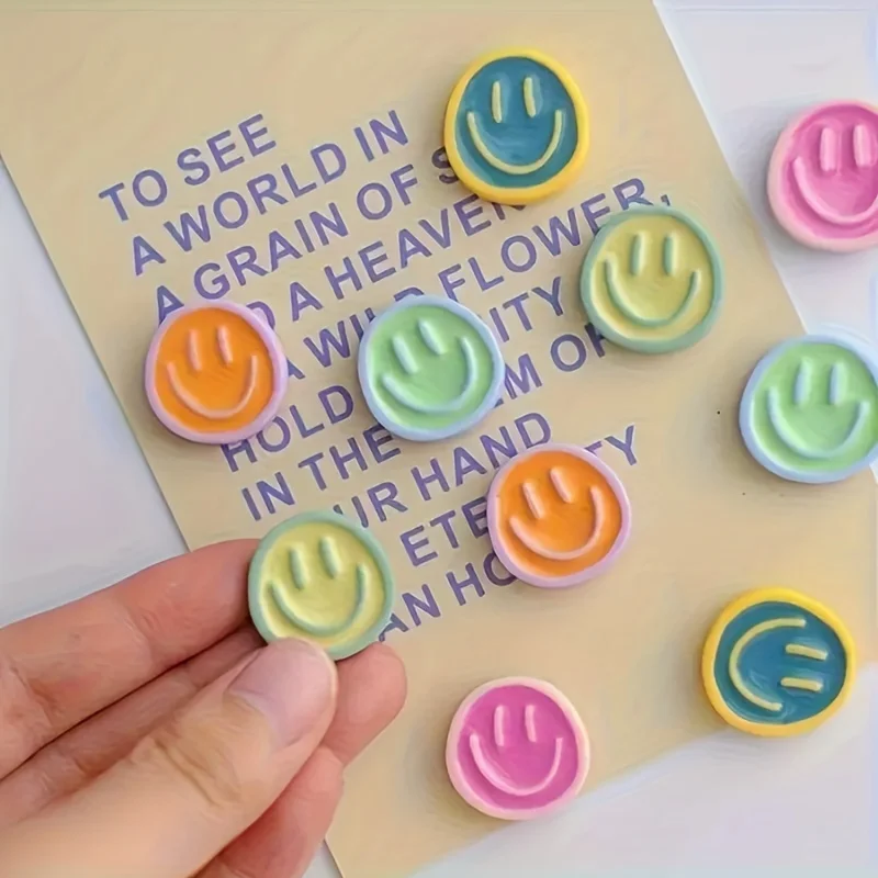 10 Pcs Cartoon Smile Face Refrigerator Magnets, Cute Decorative Fridge Magnets for Kitchen, Office, Whiteboard, Locker, Cabinet
