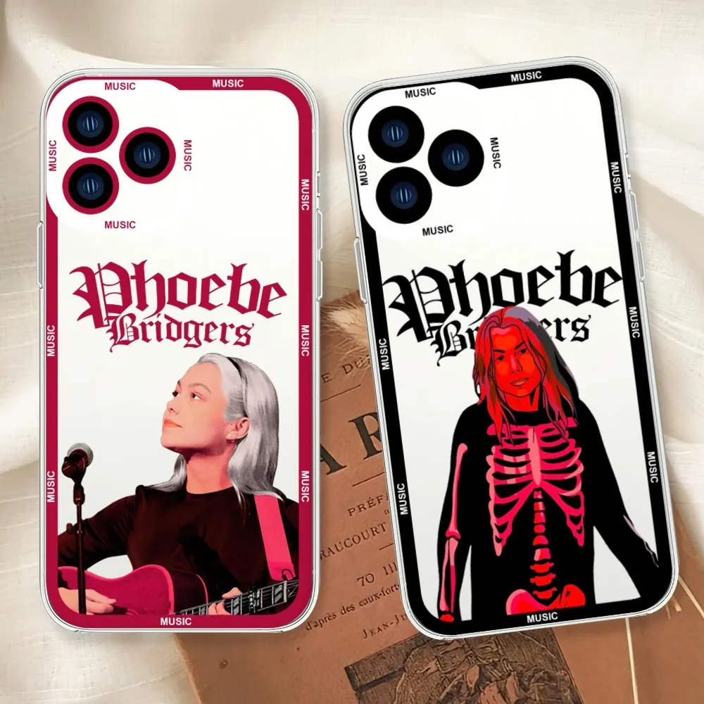 Singer Phoebe Bridgers Music Phone Case For iphone 11 12 13 14 15 Mini Plus Pro Max Transparent Shell