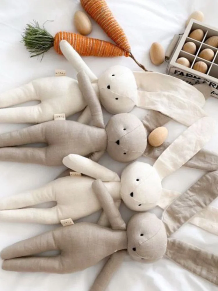 Ins nórdico bonito dos desenhos animados coelho urso boneca bebê calmante boneca foto adereços para crianças presentes do feriado