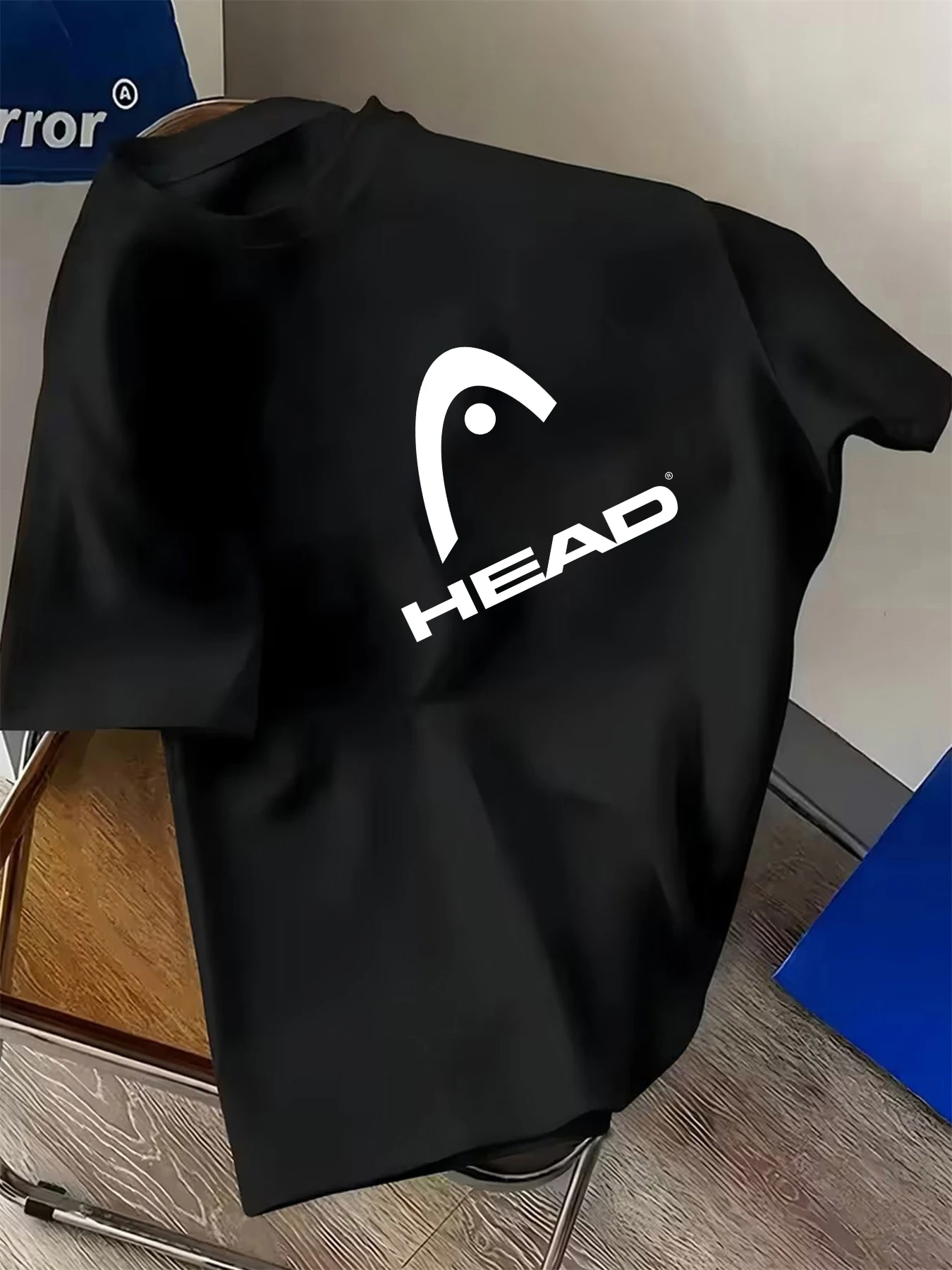 HEAD Men Basic White Crew Neck T Shirt Classic Black Logo Print Soft Lightweight Short Sleeve Tee Daily Casual Outdoor Sport Top