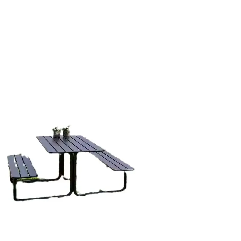 Modern minimalist outdoor table and chair set combination, one-piece outdoor table and chair