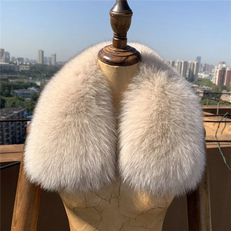 Fox Fur Collar Winter Real Fur Scarf For Coat Short Scarves Natural Fur Scarf for Women Genuine Square Collar Short Muffler