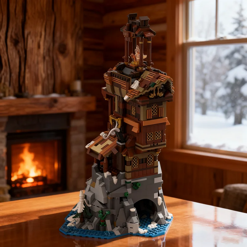 1318pcs MOC Viking Lighthouse Ideas And CUUSOO Model Building Blocks Christmas Gifts Toy Construction Creative Assemble Brick