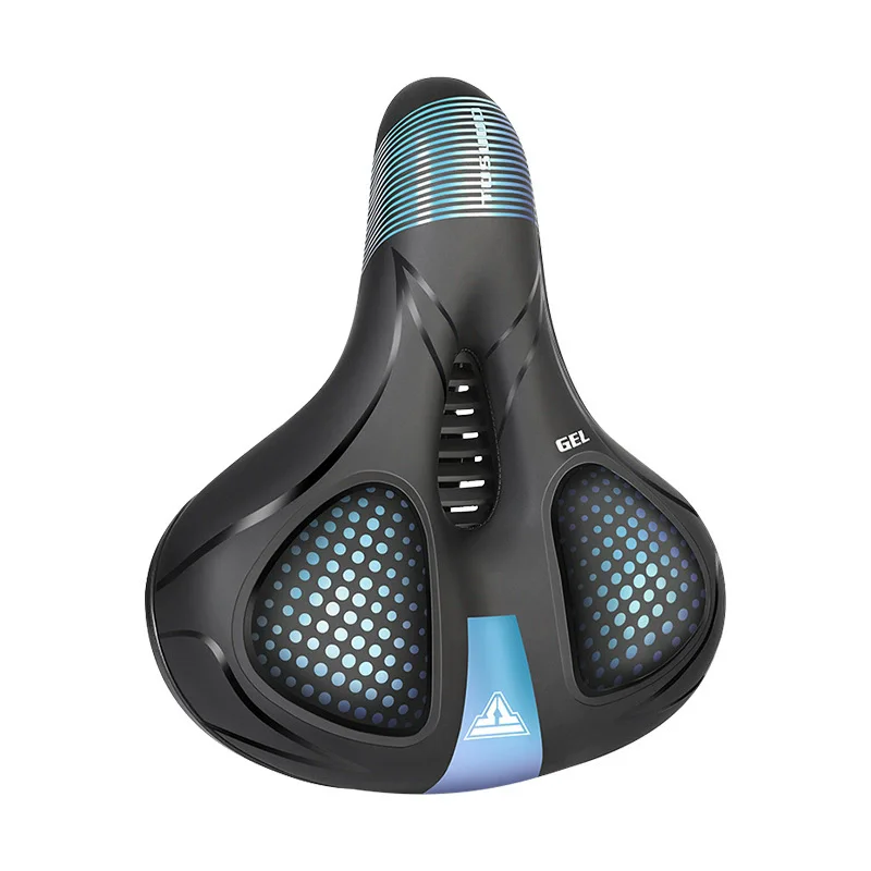 Bicycle Accessory-Super Soft PU Leather Seat Saddle Comfortable Thickened Silicone Cushion for Mountain Bike Ventilation