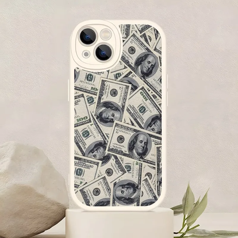 USD Dollar Money Phone Case For IPhone 14 11 12 13 Pro Max Mini X XR XS 7 8 Plus Lens Protection Painted Upholstered