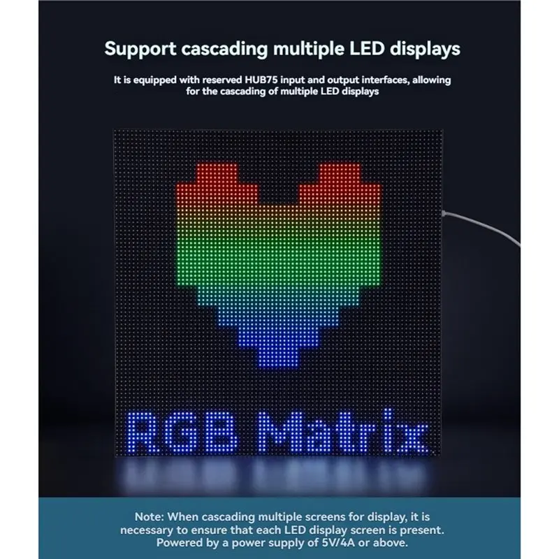 

N75R-P4 LED Matrix Panel 80X40 Pixels RGB Full-Color Display Module 1/20 Scan HUB75 Interface For DIY Screen Billboards