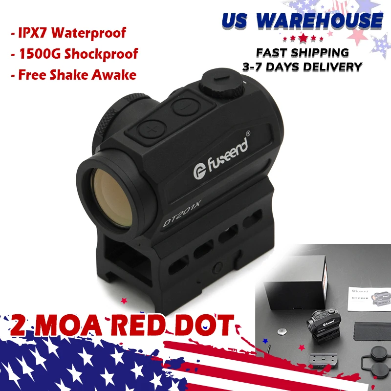 2 MOA Red Dot for Rifle1X20mm Enclosed Reflex Sight Parallax-Free Shake-Awake 1500G Shockproof Durable IPX7 Waterproof with Low Mounts