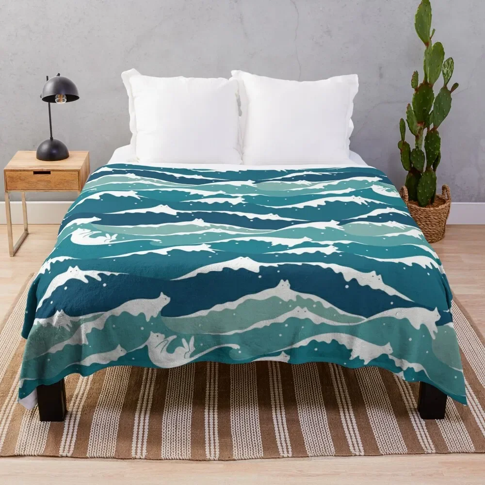 

Cat Landscape 135: Cat Waves Throw Blanket Warm Summer bed plaid Softest Blankets