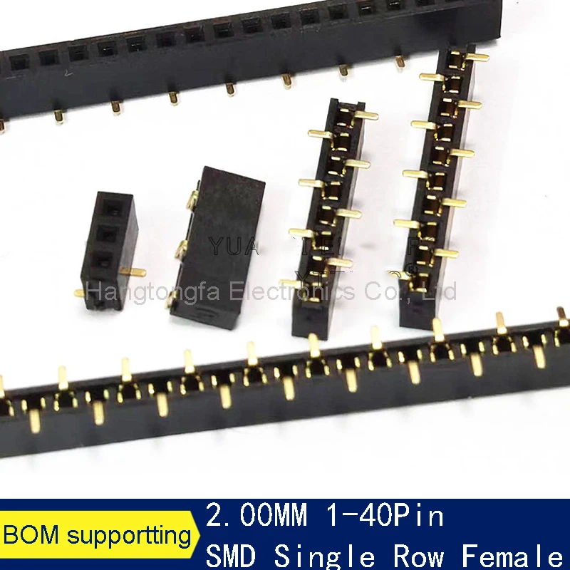 10pcs 2.0mm Pitch SMD PH4.3mm Single Row 1X3P/4P/5P/6P 8P 10P 40P Stackable PCB  SMT  Female Pin Header Socket Connector