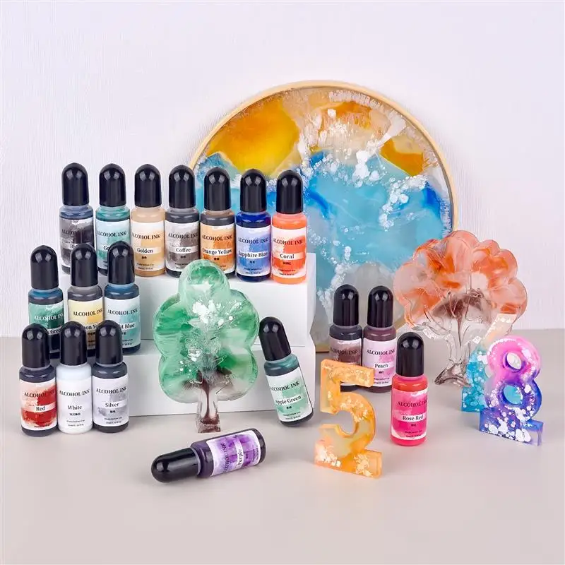 28 Colors 10ml Morandi Resin Pigment Set For DIY Epoxy Resin Mold Liquid Dye Ink Alcohol Colorant Jewelry Making Supplies Tools