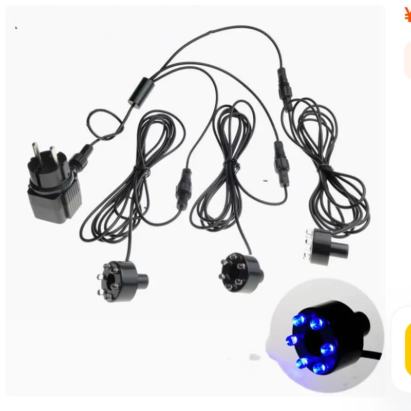 أضواء تحت الماء حوض السمك شلال أضواء ليلية DC12V 6 LED حديقة الأضواء مصباح حمام سباحة نوافير بركة #2