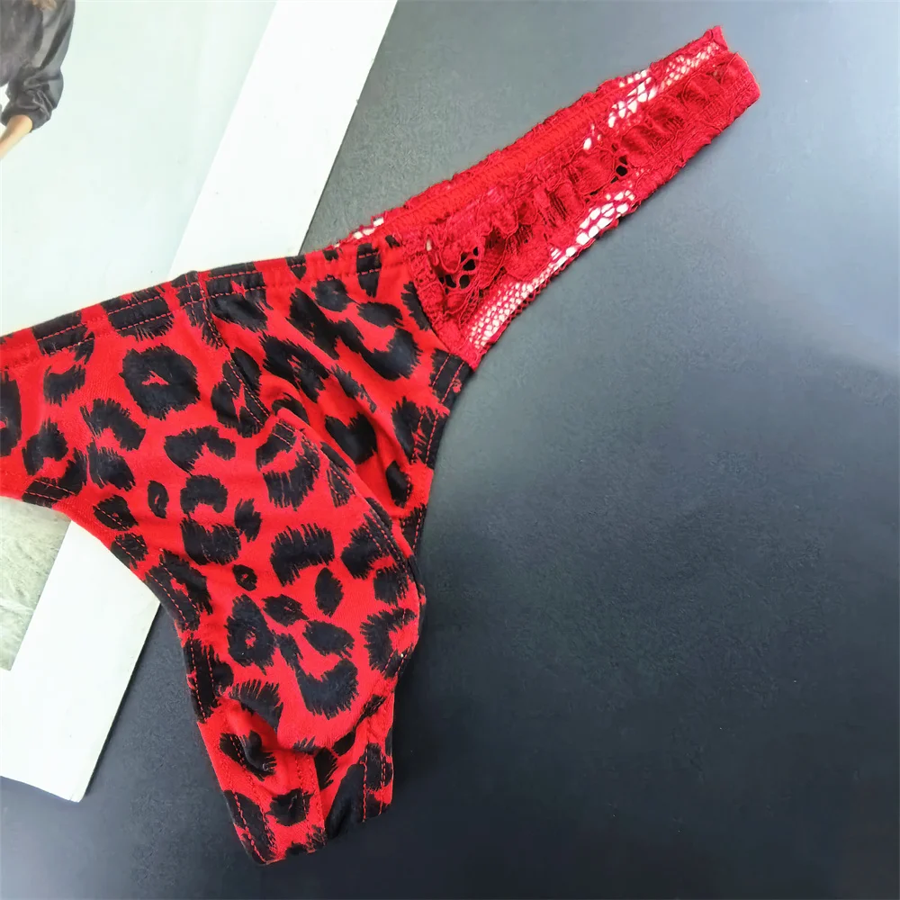 مثير ليوبارد/الأفعى طباعة الدانتيل خياطة ثونغ الرجال T-الظهر تنفس سراويل g-سلسلة إغراء سيسي مثلي الجنس الملابس الداخلية