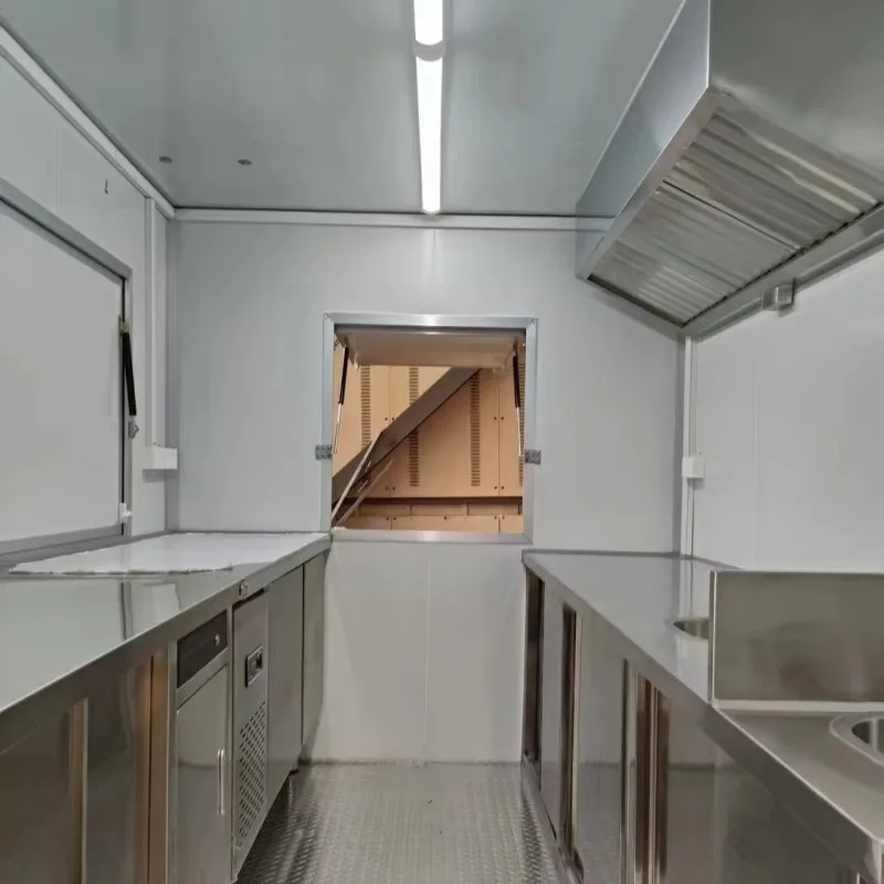 

Restaurant Style Mobile Food Truck Kitchen Catering Trailer Pizza Coffee Hotdog Cart for Sale Houston