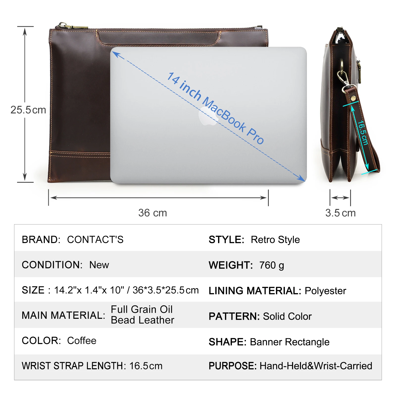 CONTACT'S 천연 가죽 노트북 클러치 백 14.2 - Leather Work Folio 리뷰 및 가격