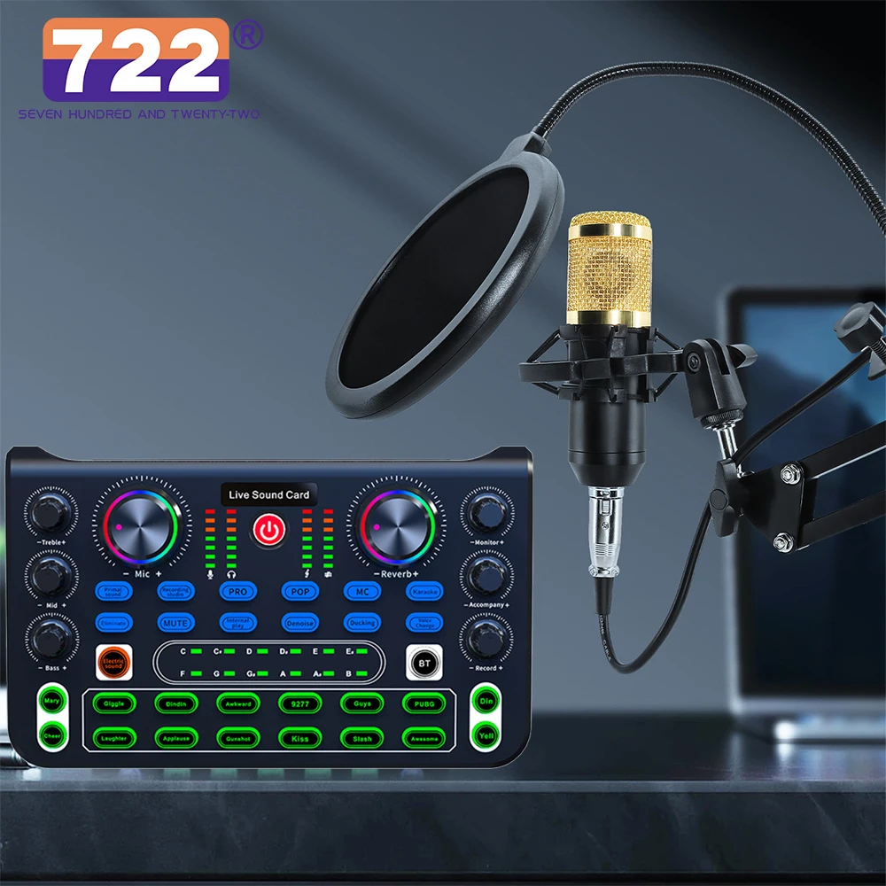 

* X60 Live Sound Card BM800 Microphone Audio Mixer English Professional Live Mixer Card For Karaoke Live Broadcast KTV Singing